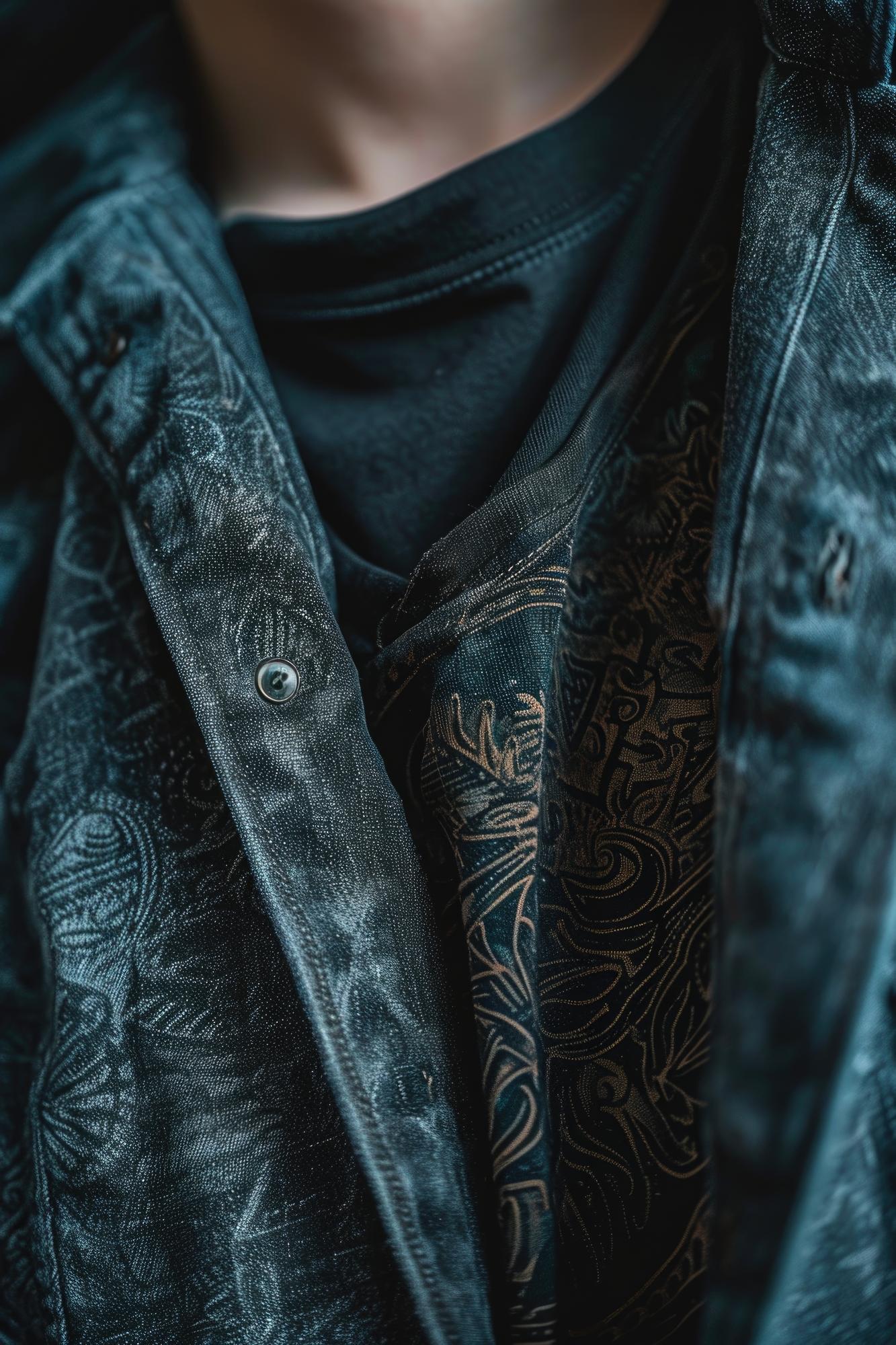 embroidered jacket sleeve detail