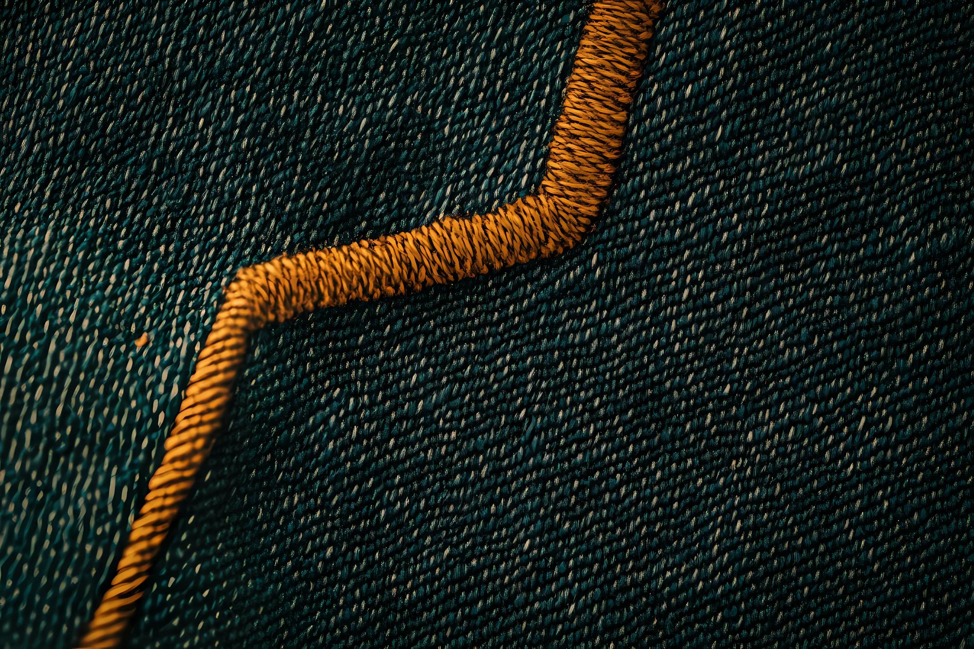 close-up of metallic thread embroidery